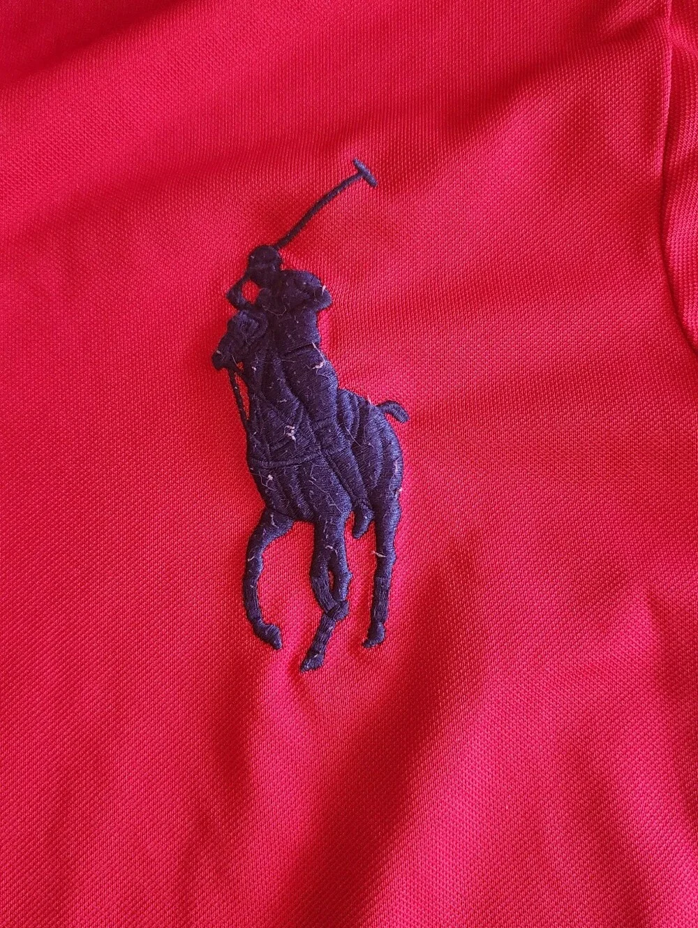 Ralph‎ Lauren Men's Red Polo with Blue and White Accents